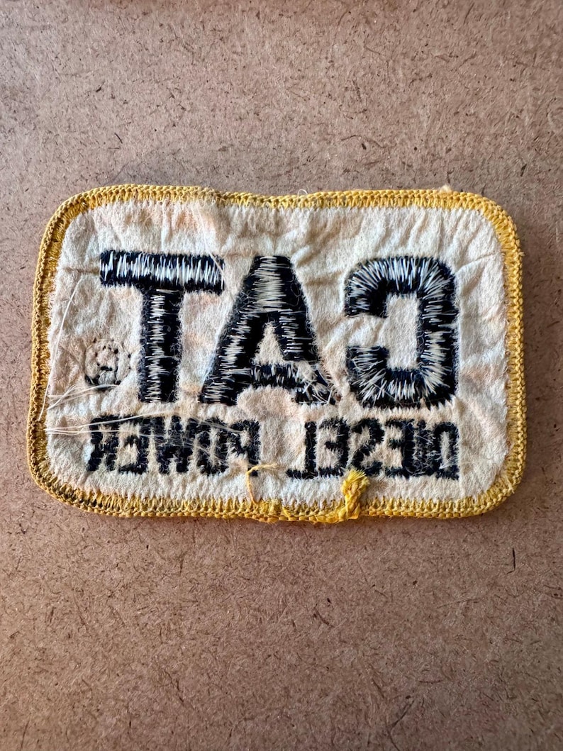Vintage Caterpillar CAT Diesel Power Logo Patch 3x2 Sew On Workwear Trucker Hat image 6