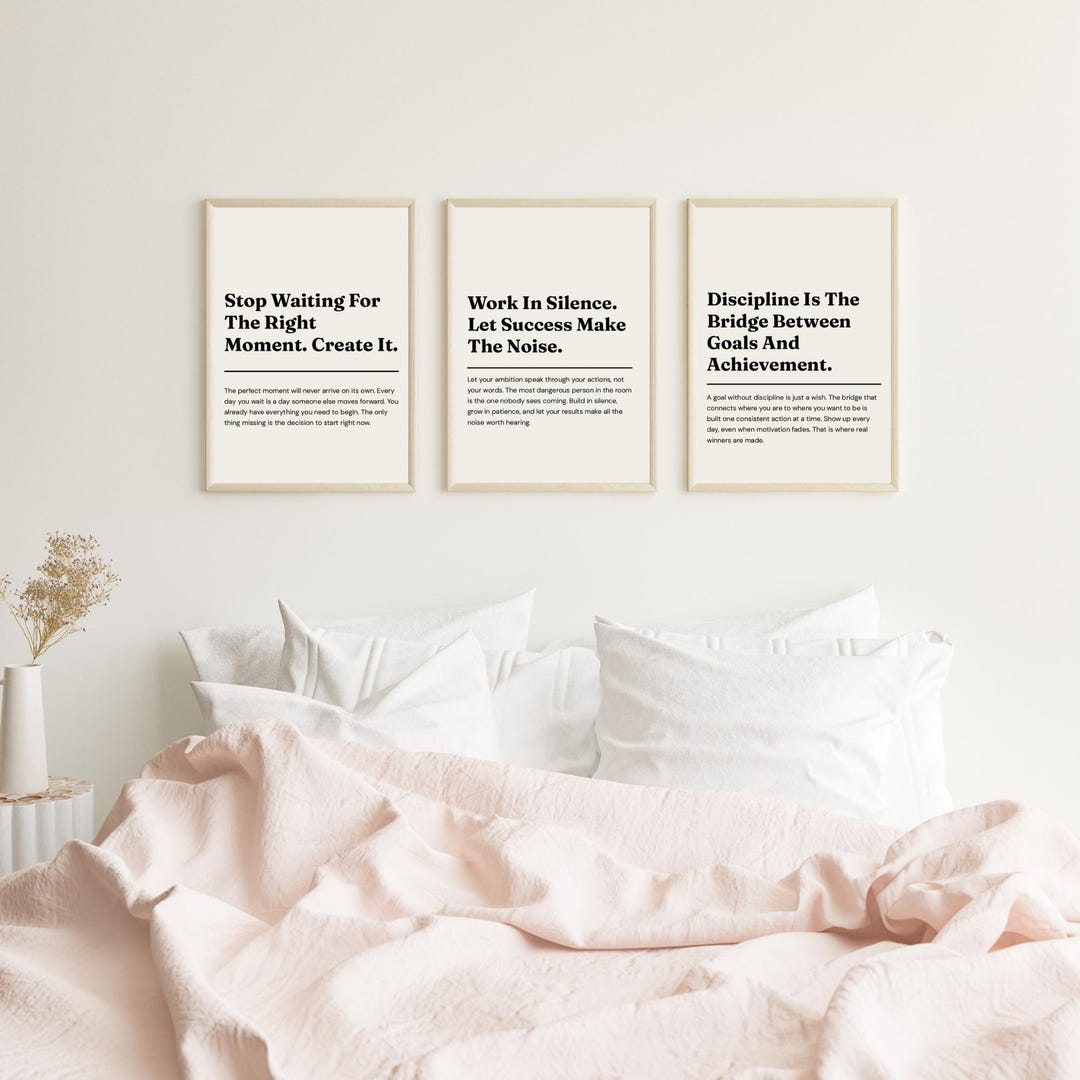 Motivational Quote Print Set of 3, Minimalist Wall Art Bundle ...