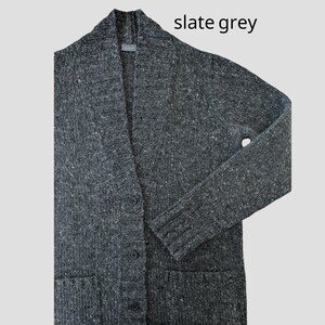 Close up of Irish Donegal tweed wool knit texture with traditional fleck pattern