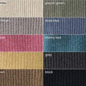 Color options for rib knit sweaters, multiple shades available