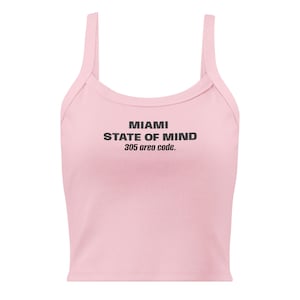 Miami State Of Mind Tank Top, 305 Area Code Ribbed Crop Top, Miami Florida Aesthetic Shirt, Pink Streetwear Tank
