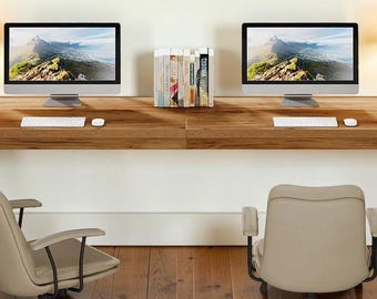 WorkLoom ダブルデスク 78インチ エクストラロング 木製コンピューターワークステーション ホームオフィス用