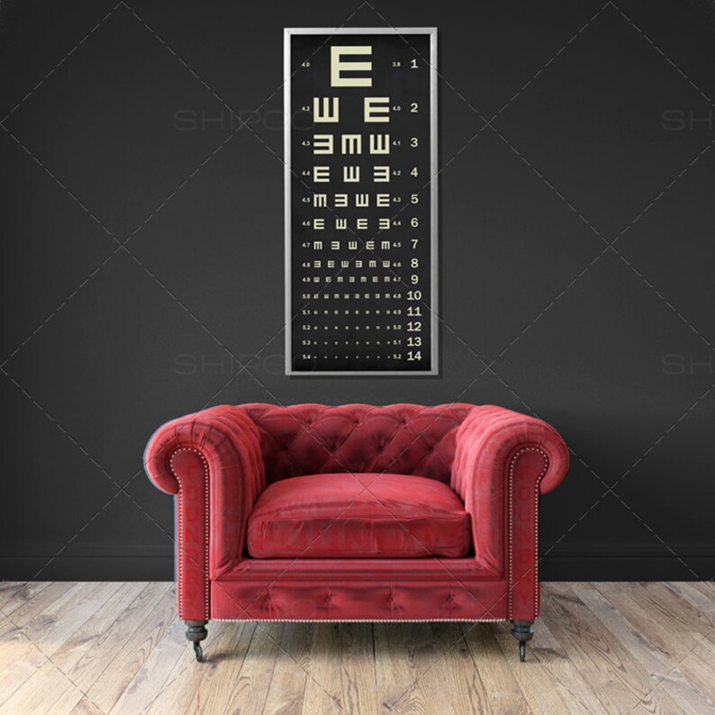 Eye Chart Poster Eye Test Wall Chart Eye Chart Print Eye Etsy