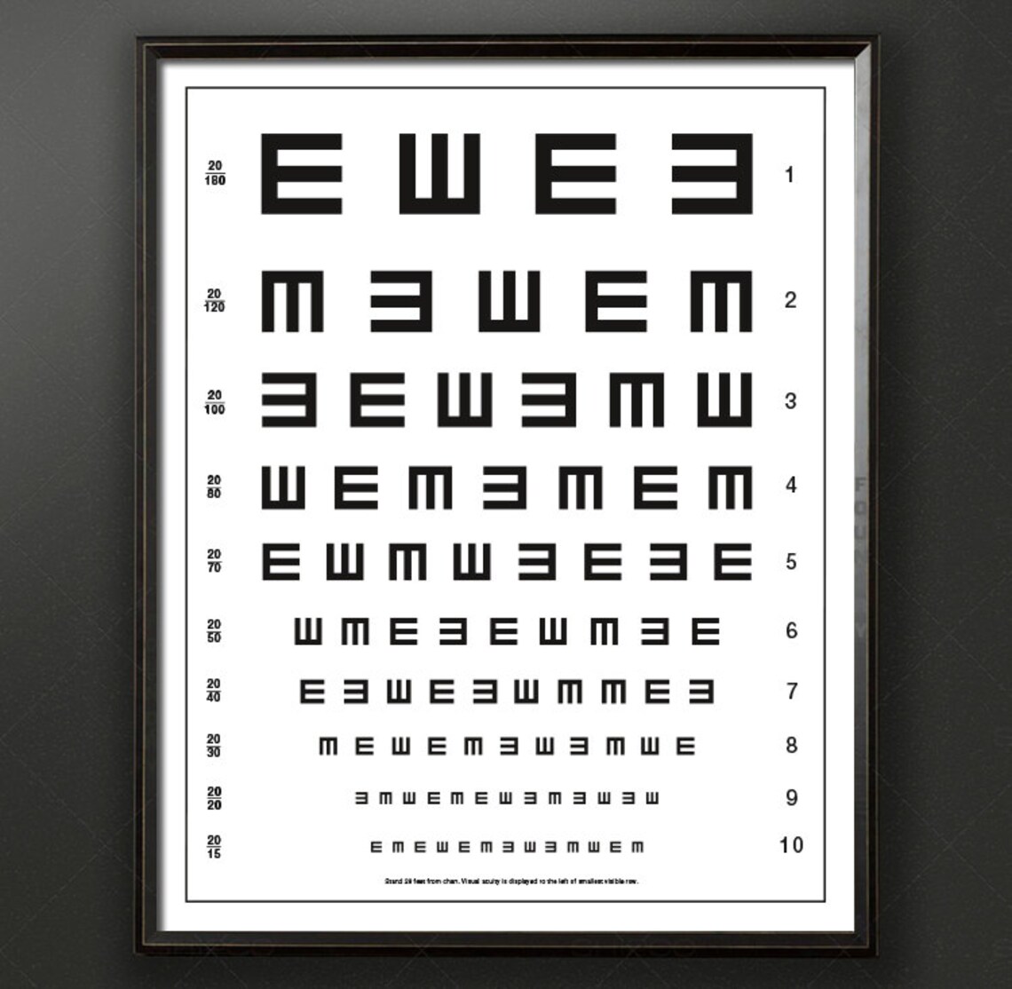 herman snellen tumbling es vintage eye chart vintage etsy