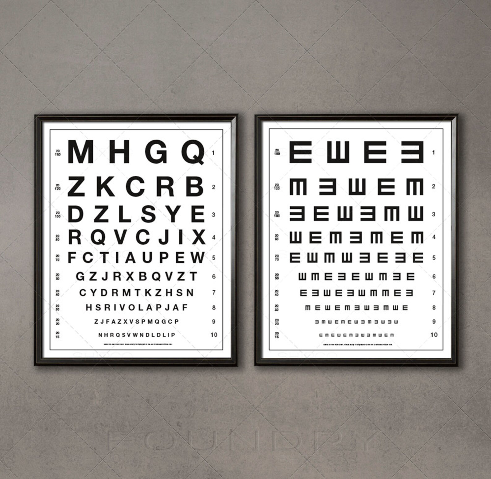 herman snellen vintage eye charts letters tumbling etsy