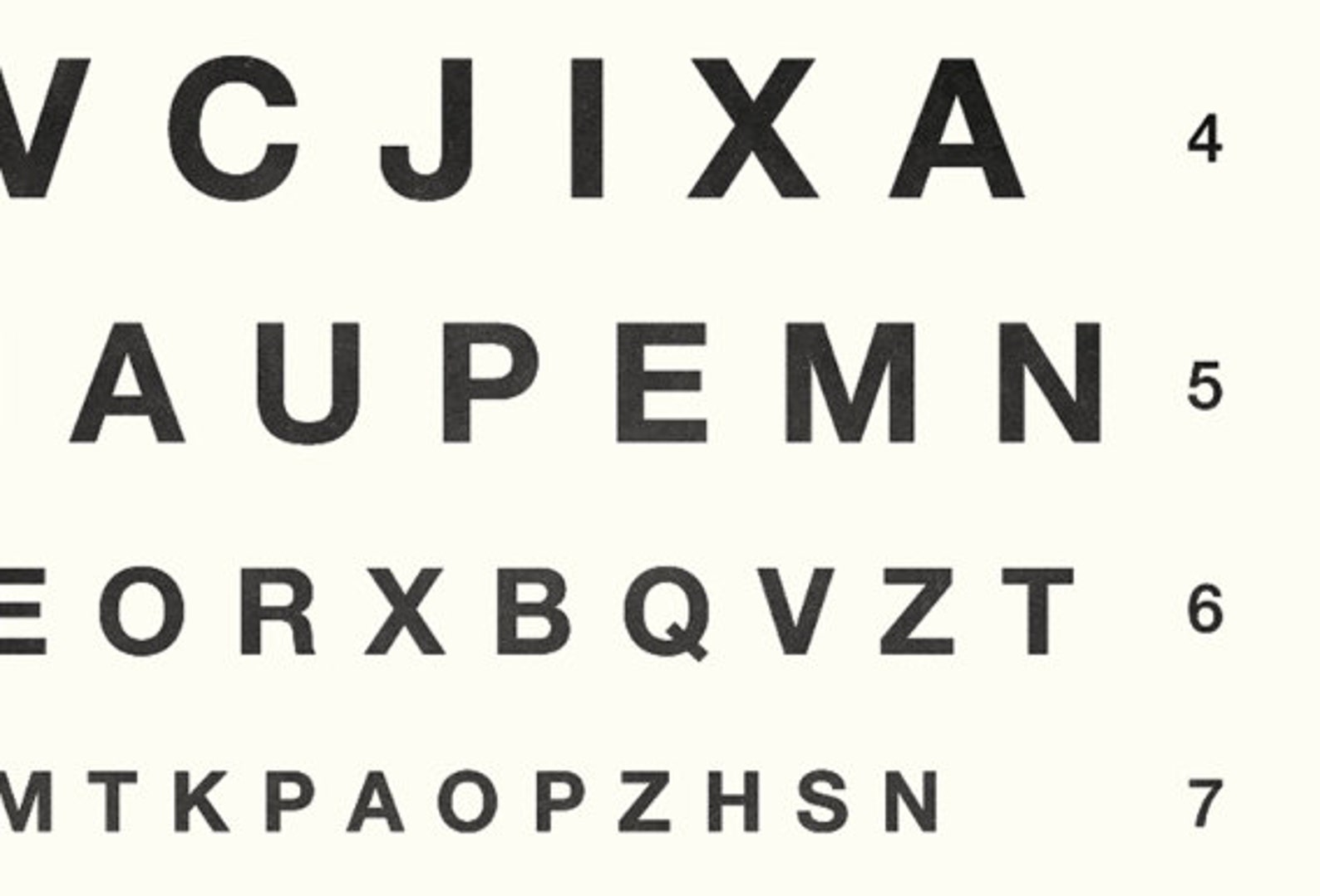 Herman Snellen Eye Chart With Letters / Vintage Opthalmology Test, Eye