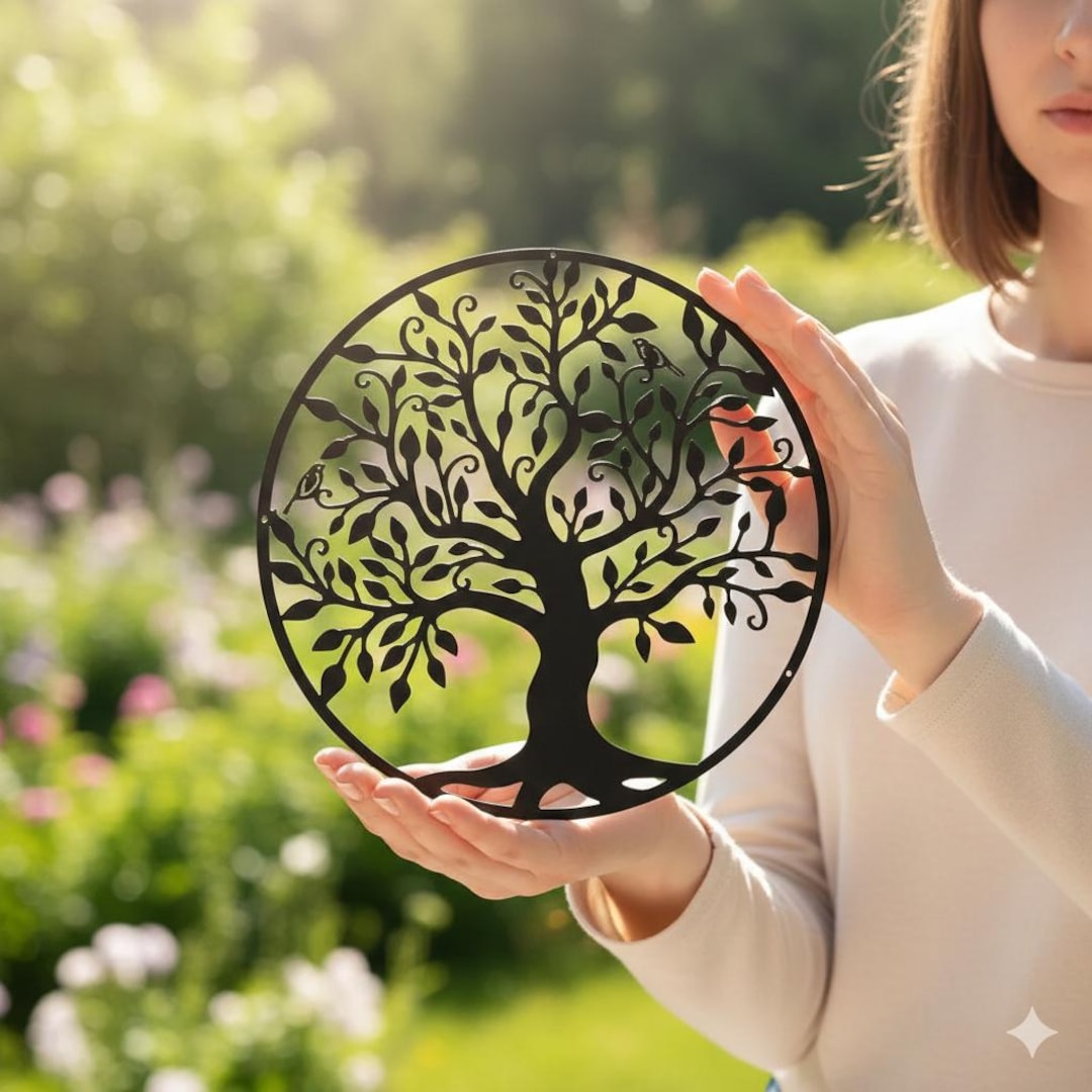 Metal Tree of Life Wall Art Iron Family Tree Home Decor Modern Hanging ...