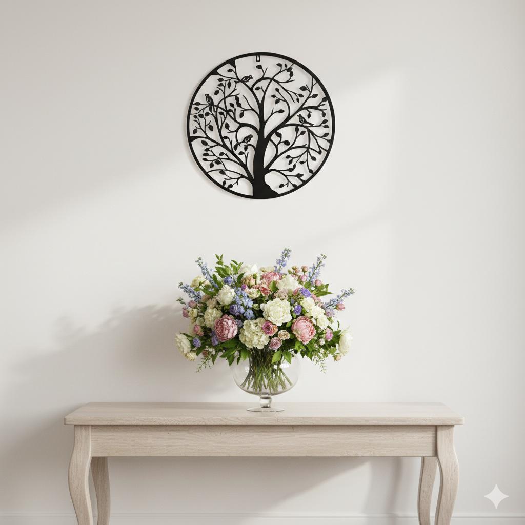 Metal Tree of Life Wall Art Iron Family Tree Home Decor Modern Hanging ...