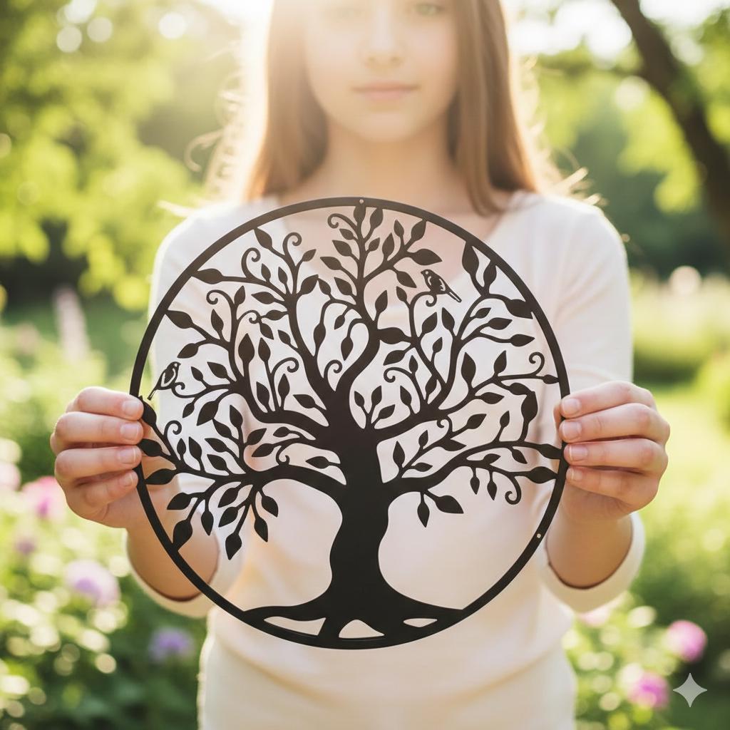 Metal Tree of Life Wall Art Iron Family Tree Home Decor Modern Hanging ...