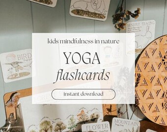 Mindfulness Pack for Kids – Forest Breathing Mat, Animal Tracing Flashcards, and Nature Yoga Pose Cards for Calming and Focus, Homeschooling