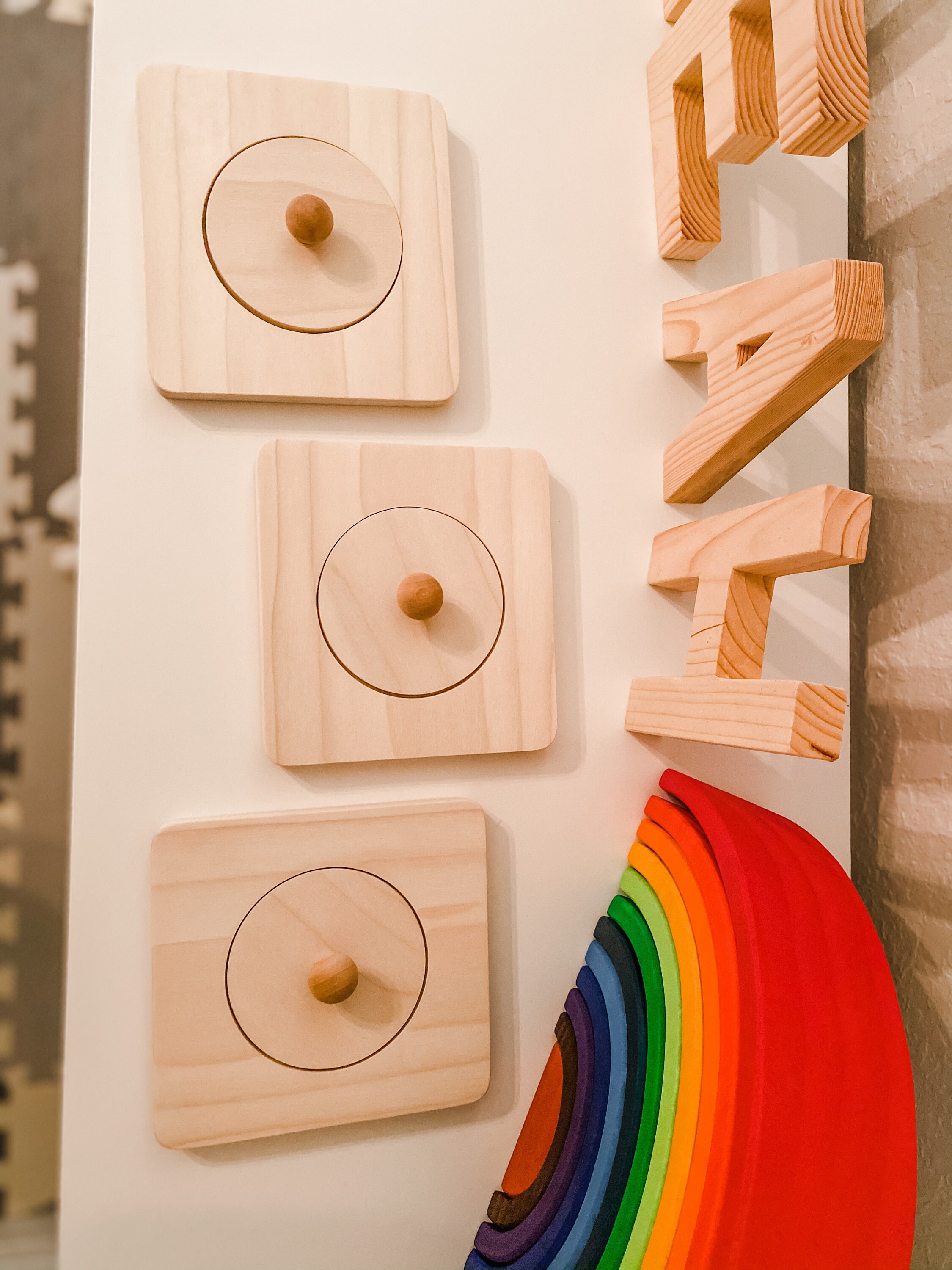 Montessori Wood Peg Board Puzzle Pieces Educational Toy Etsy