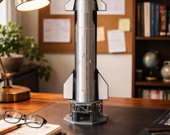 SpaceX Starship V2-model: 3D-geprinte raket op schaal 1:200