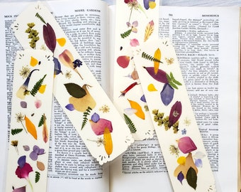 FLOWER PETAL BOOKMARKS Flower Petal Bookmarks, All Occasion Gift, Wedding Favors, Book Club Gift, Back to School