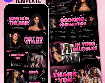 Black and Pink Acuity Scheduling Template, Hair Stylist Booking Website, Canva Scheduling Site DIY Text, Instant Download