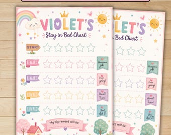 Kids Reward Chart Printable, Stay in Bed Chart, Toddler Behavior Star Chart, Potty & Bedtime Routine, Editable Canva Template