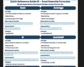 Excel Reference Guide 01 - Essential Excel Formulas