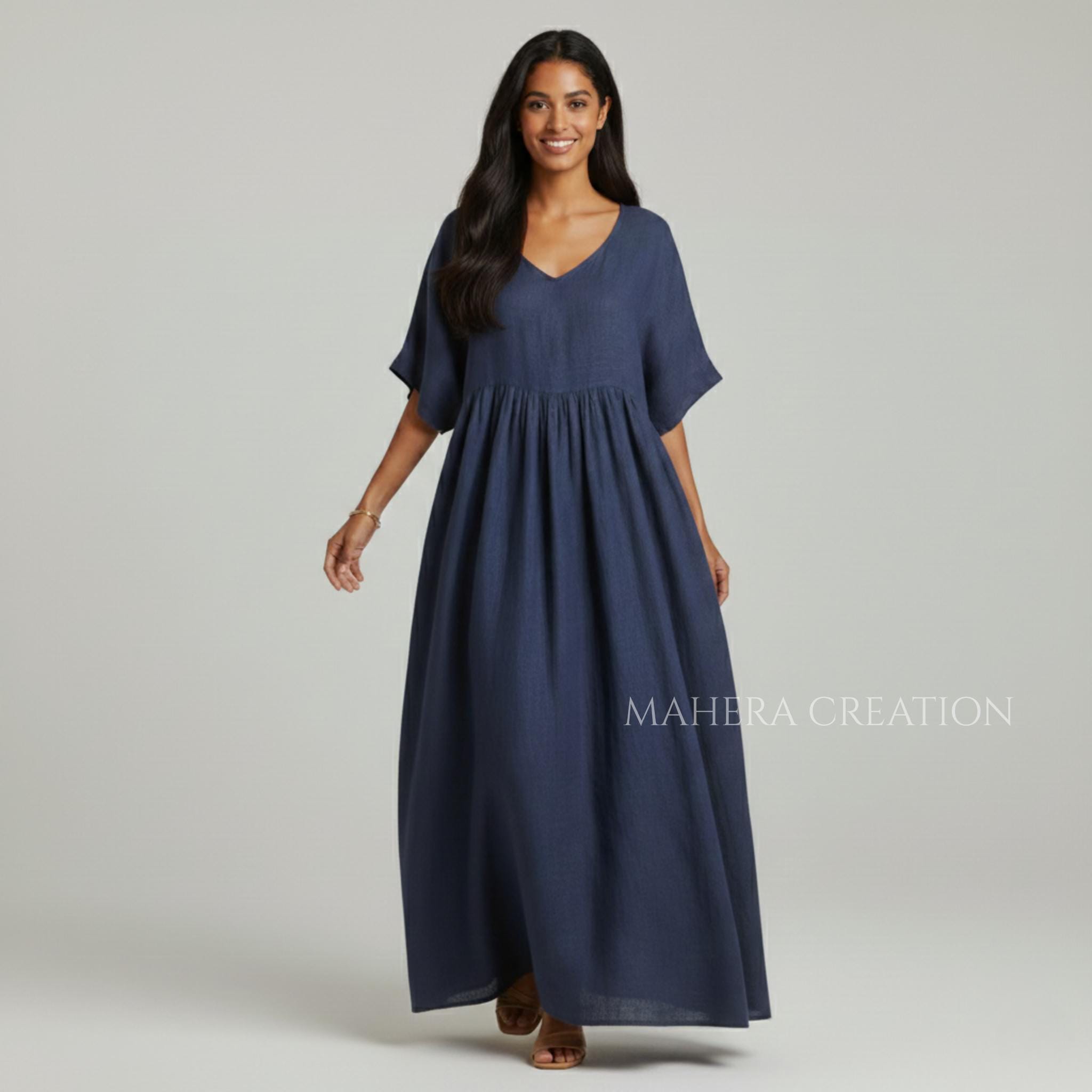 Boho Linen Maxi Dress