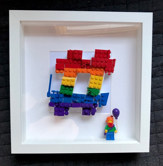Rainbow Lego Letter Picture - Etsy