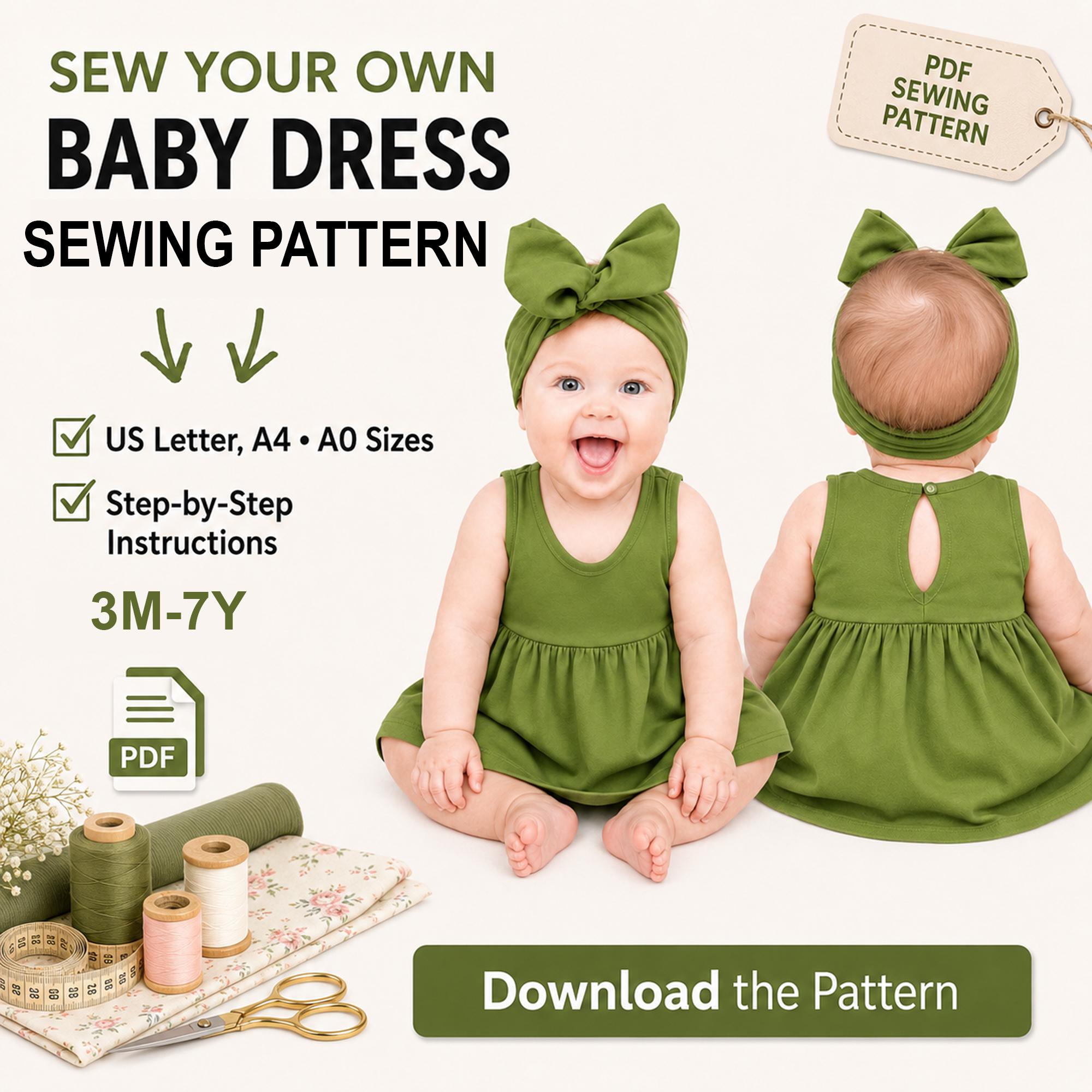 20 Kids' Dress Patterns for Sewing Moms Who Don't Have All Afternoon 12 Baby Frock PDF Sewing Pattern Baby Dress Pattern Toddler Dress…