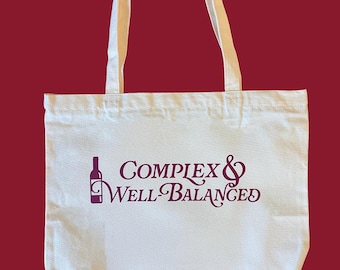Complejo y equilibrado / Bolso de mano con temática vinícola / Regalo para amantes del vino