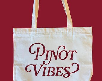 Pinot Vibes / Bolso de mano con temática de vino / Regalo para amantes del vino /
