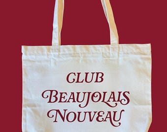 Club Beaujolais Nouveau / Bolso de mano con temática vinícola / Regalo para amantes del vino /