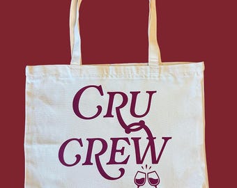 Cru Crew / Bolso de mano con temática vinícola / Regalo para amantes del vino /