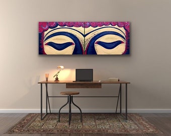 Buddha Painting, Buddha Eyes, Spiritual Artwork, Peaceful Art, Acrylic Painting, Canvas Set, Original Artwork, Buddha Art, Handmade Gifts