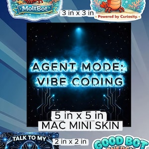 MoltBot AI Lobster Robot Sticker, Waterproof Die Cut Decal for Laptops