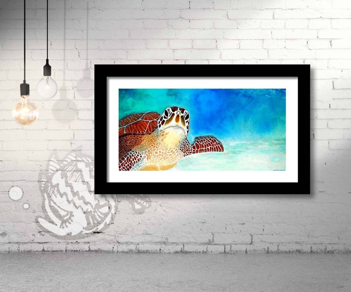 Sea Turtle Art Turtle Painting Ocean Art Animal Artwork Kids - Etsy