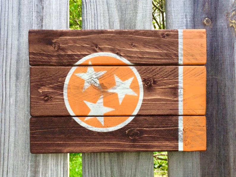 Rustic Tennessee. Sign Small Rustic Tennessee Tristar Flag Wall Art - Etsy