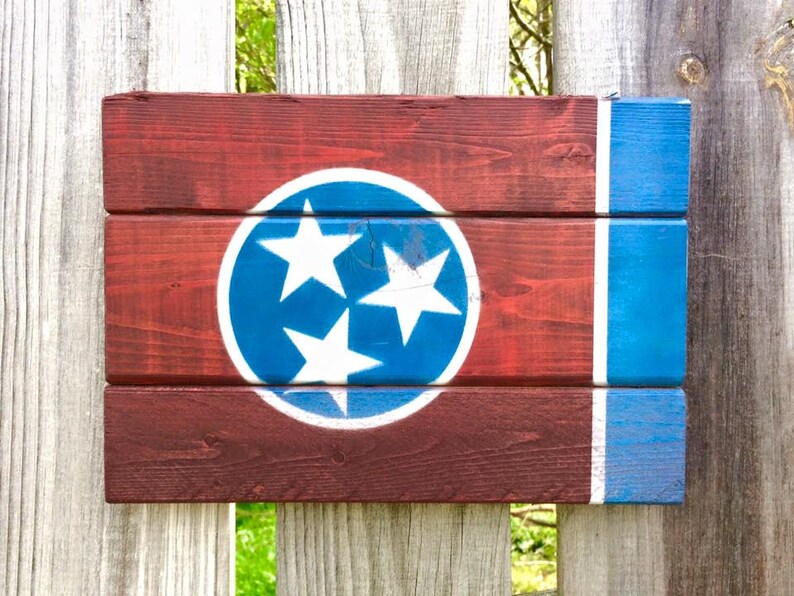 Rustic Tennessee. Sign Small Rustic Tennessee Tristar Flag Wall Art - Etsy