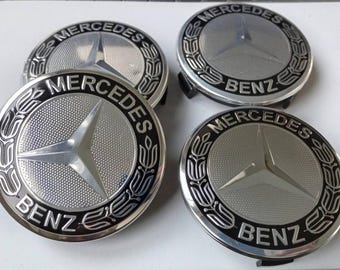 4 coprimozzi con logo Mercedes-Benz, 75 mm x 68 mm