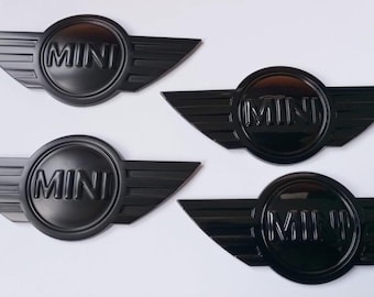 2 x logo for mini metal emblem, hood or rear trunk, 115mm x 50mm
