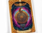 Wheel of Fortune Tarot Print, Funny Guinea Pig Tarot Card Art, Digital Download