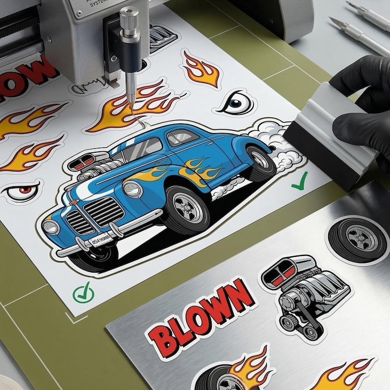 Hot Rod Car Sticker Monster Hot Rod Retro Car Sticker Pack (digital Download) - Etsy