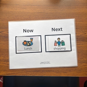 Nu & Nästa-tavlan | Visuellt stöd för specialpedagogiska och synnedsatta barn | Utskrivbar PDF