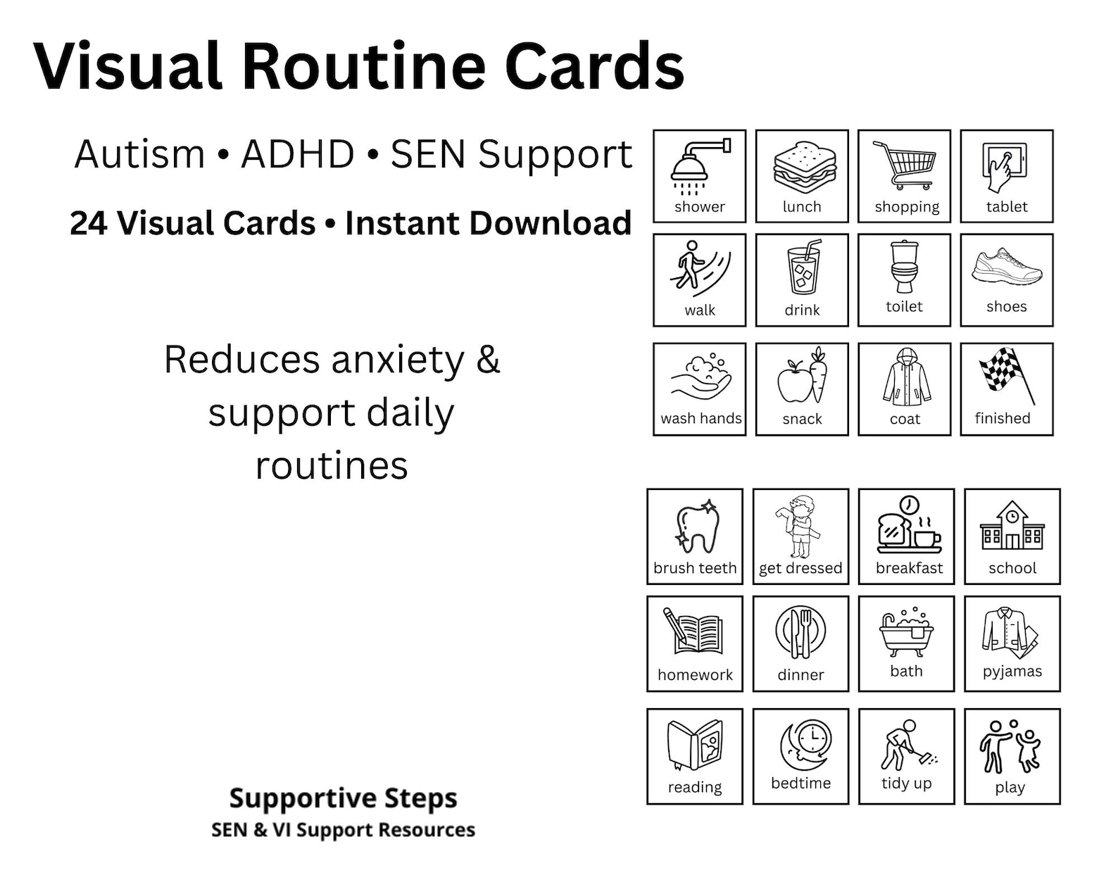 Visual Routune Chart Sen Visual Routine Cards Printable | Autism Visual Schedule Cards | SEN ...
