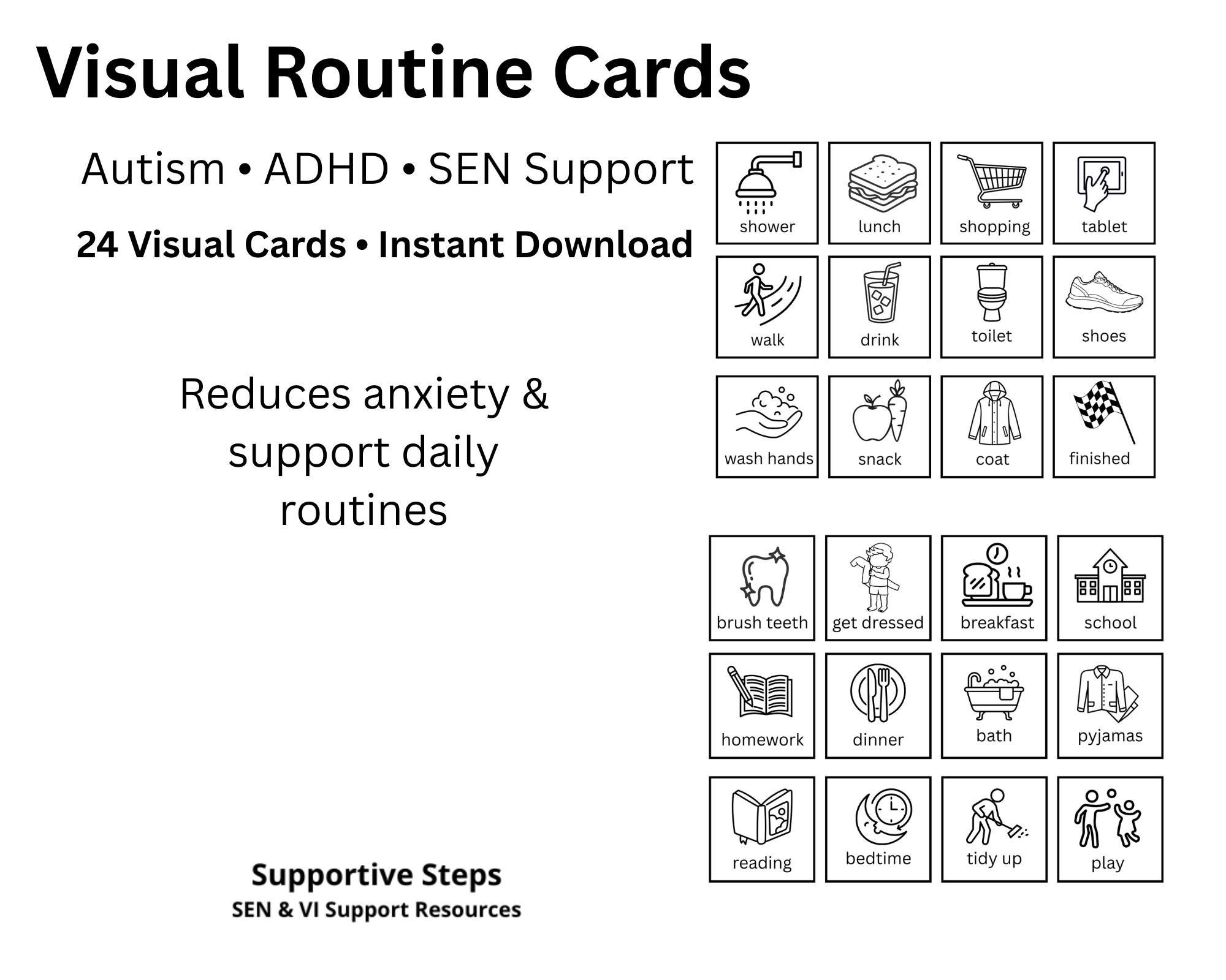 Visual Routine Cards Printable | Autism Visual Schedule Cards | SEN ...