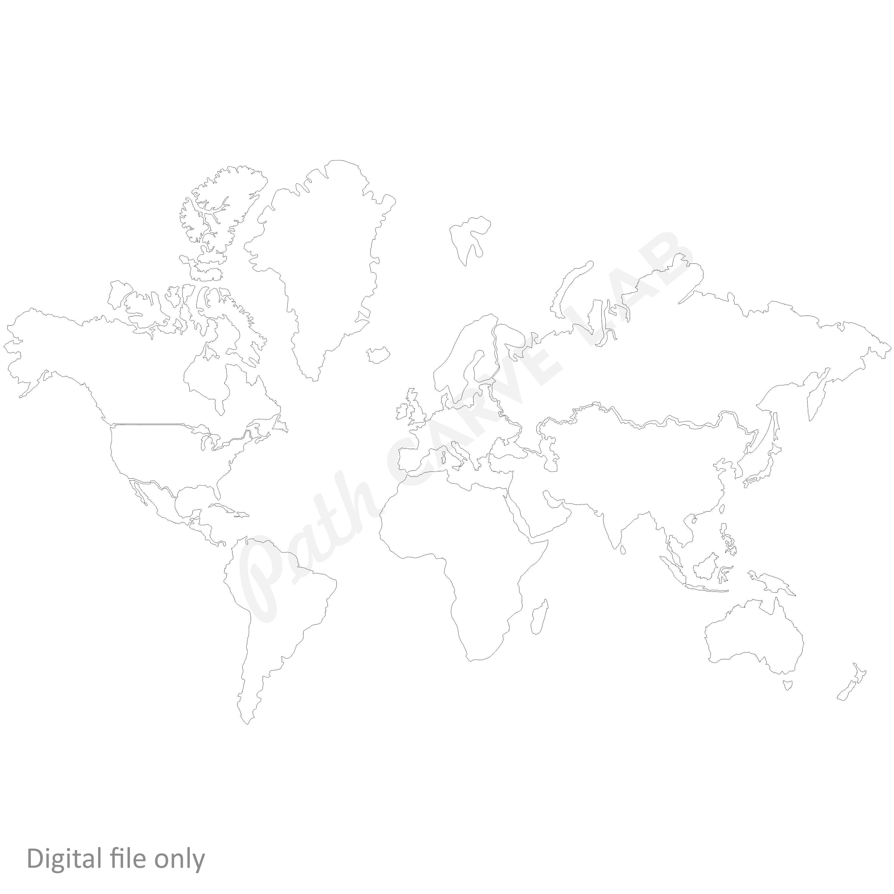 World Map Vector Bundle | 5 Variants Included | SVG/PNG for Print ...