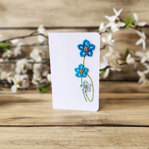 Handcrafted Flower Embroidered Cards | Birthdays | Special Occasions