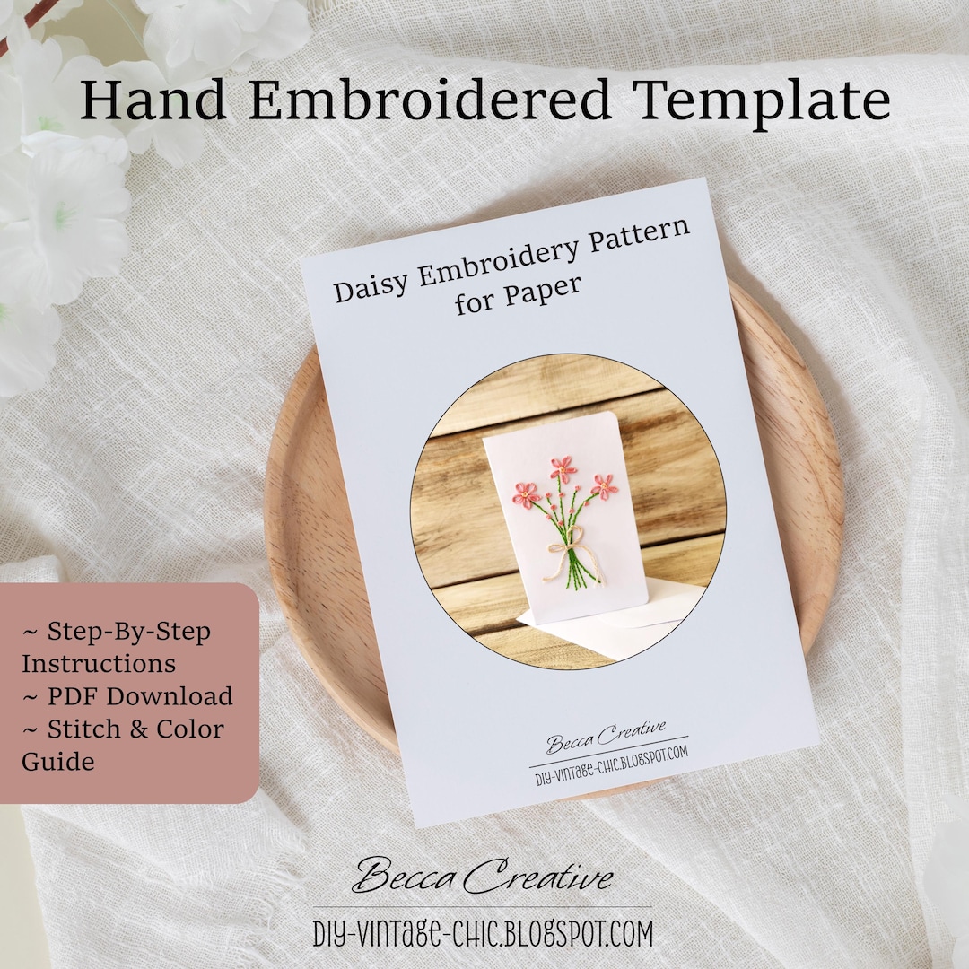 Embroidery Pattern for Paper PDF | Beginner Friendly Hand Embroidery ...