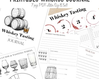 Printable Whiskey Tasting Journal: Glass Guide & Notes (PDF Download)
