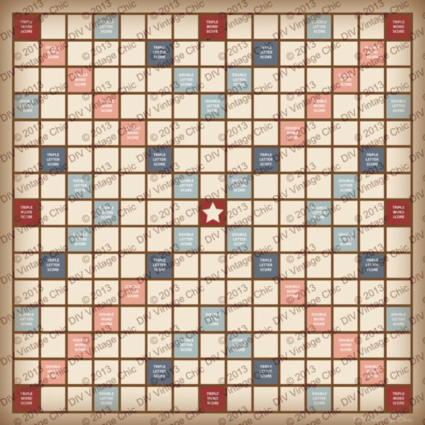 3 ft x 3 ft - Scrabble Board - Printable JPG file - 36 x 36 inches