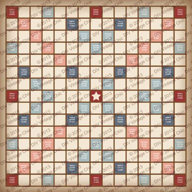 photo relating to Printable Scrabble Board named 1 toes x 1 toes Scrabble Board - Printable JPG history - 12 x 12 inches