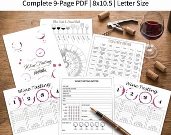 Printable Wine Tasting Journal: Personalized Wine Notes (PDF Download)