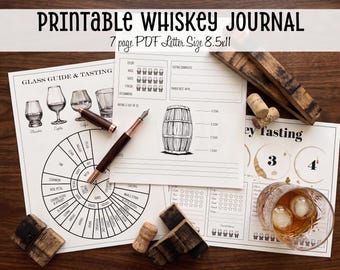 Printable Whiskey Tasting Journal: Glass Guide & Notes (PDF Download)