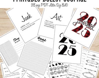 Printable Bullet Journal - Personalized | Doodle | Clip Art | Inspirational Quotes | Trackers | Customize