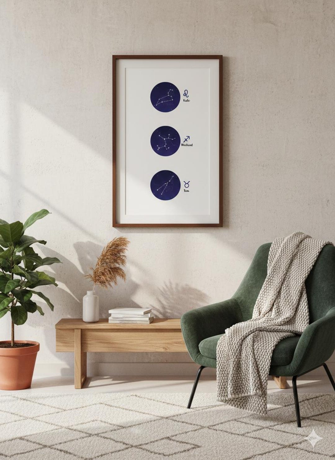 Custom Zodiac Chart Wall Art, Personalized Birth Chart Print, Astrology ...