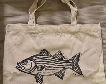 Bolso de mano con estampado de bloques de lubina rayada